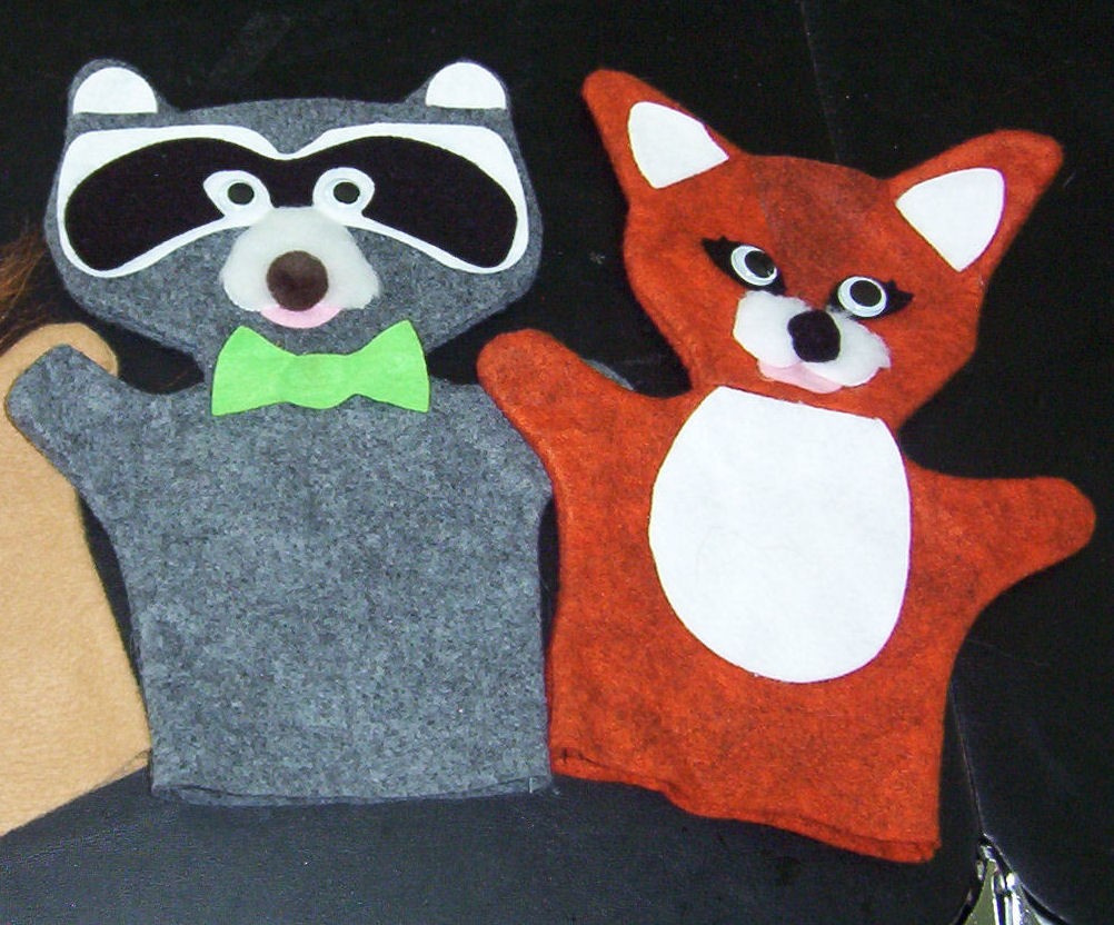 Racoon & Fox puppets