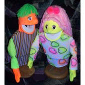 Blacklight  economy boy and girl puppet set 