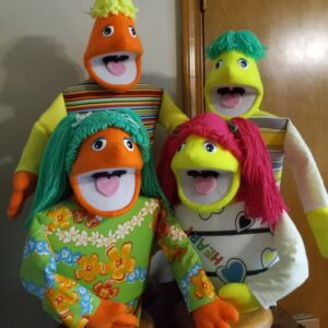 Blacklight Economy Boy & Girl Puppet Set of 4