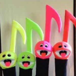 Blacklight Music Note Puppets Set of 4