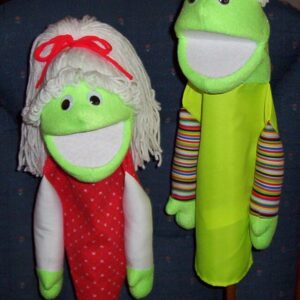 Blacklight Little People Boy and Girl Puppet Set