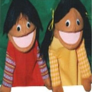 Hispanic Little People Boy & Girl puppet set of 2