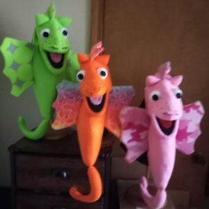 Blacklight Seahorse Set of 3 Puppets